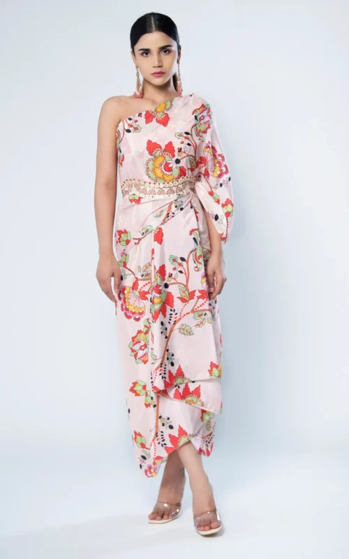 Beige-Floral-Printed-One-Shoulder-Dress-With-Embroidered-Belt-02