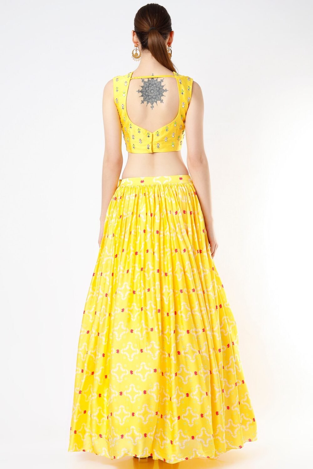 Bright Yellow Printed Lehenga Set POOR012233_2