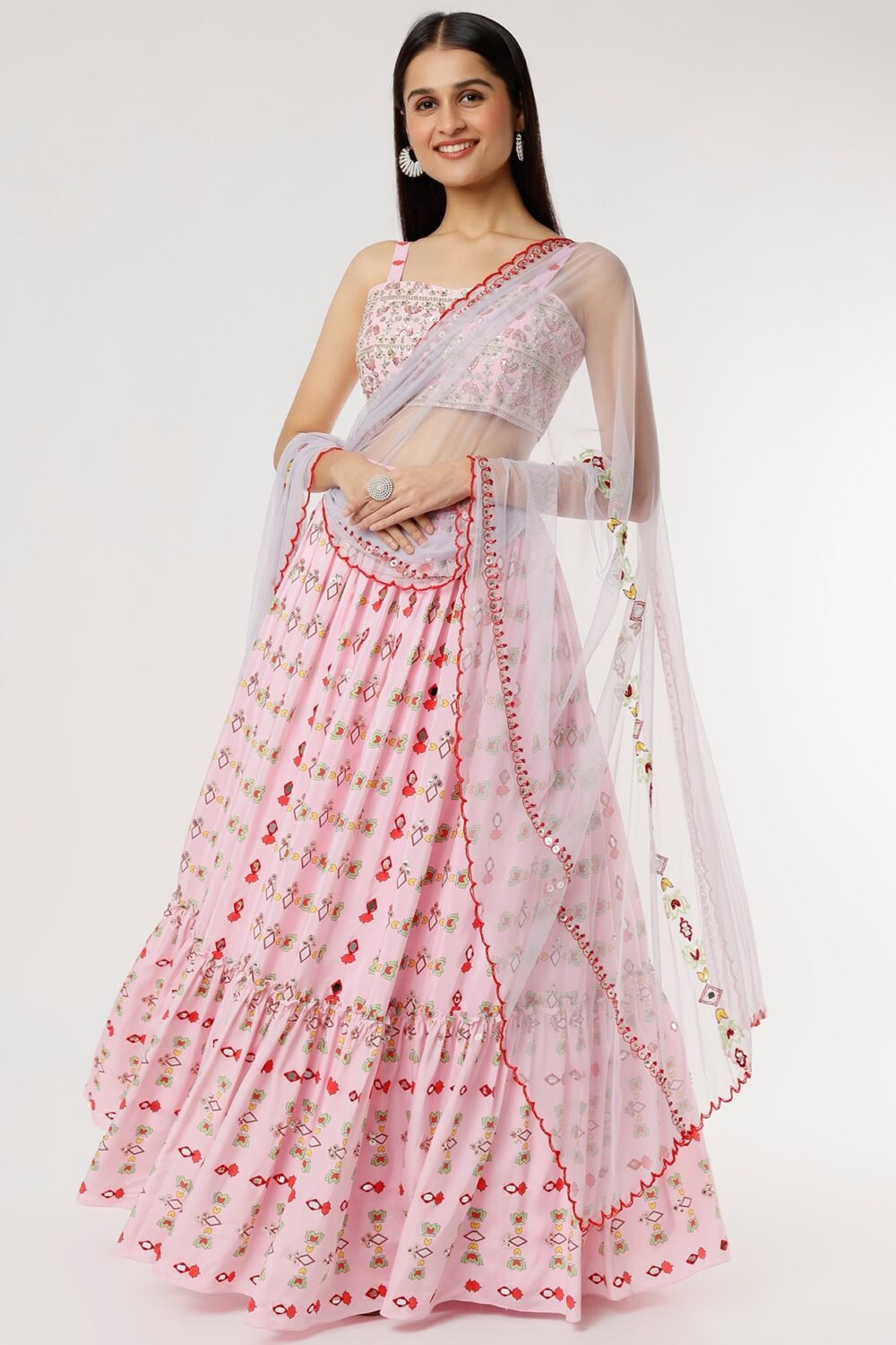 Pink Crepe Printed Lehenga SetPOOR082223_12