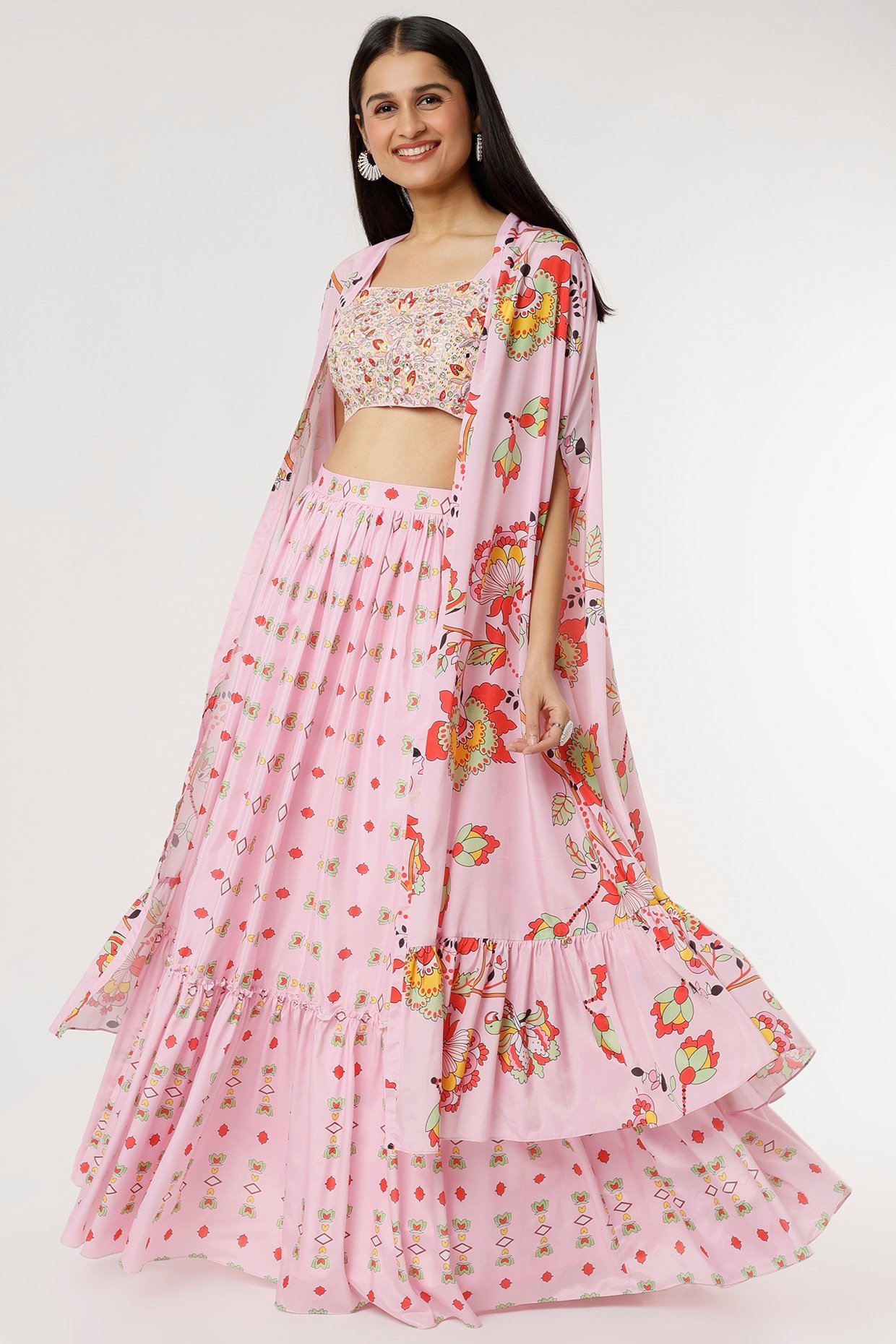 payal_pandya10 graces pre-wedding festivities in our pink lehenga with  jacket set, redefining bridesmaid elegance #ahalyaa… | Instagram