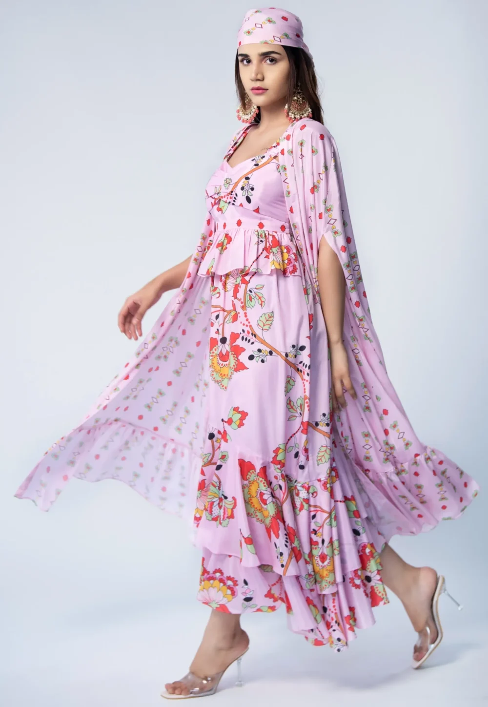 Pink-Printed-Ruffle-Maxi-With-Jacket-02