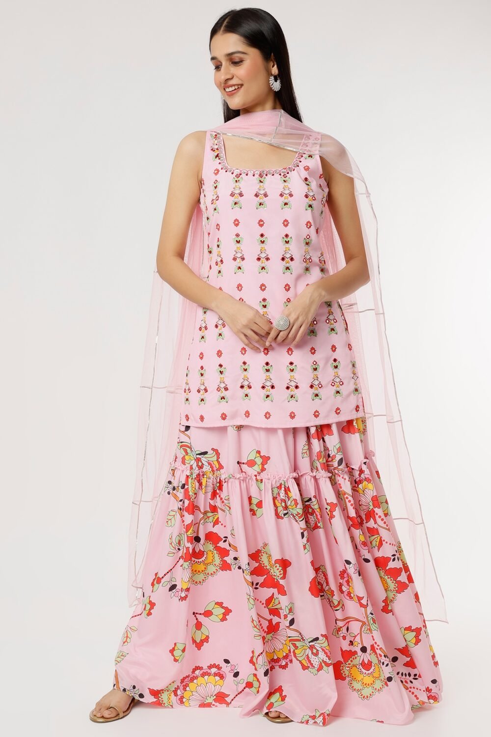 Pink Printed Sharara SetPOOR082225_12