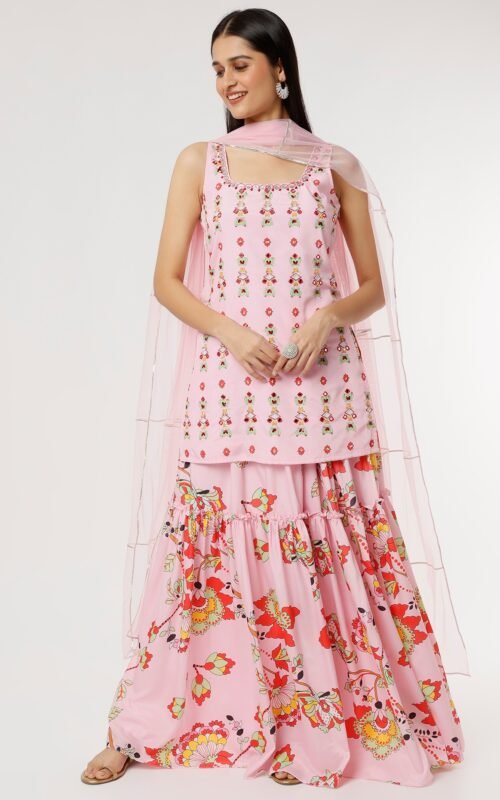 Pink Printed Sharara SetPOOR082225_12