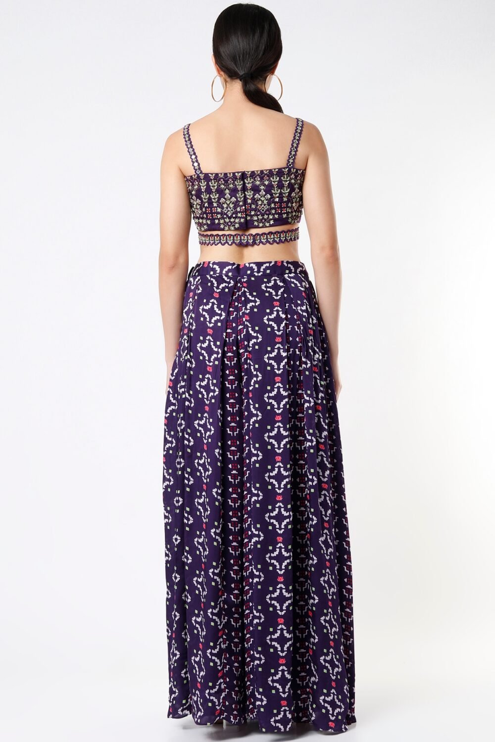 Purple Printed Pant Set POOR012235_2