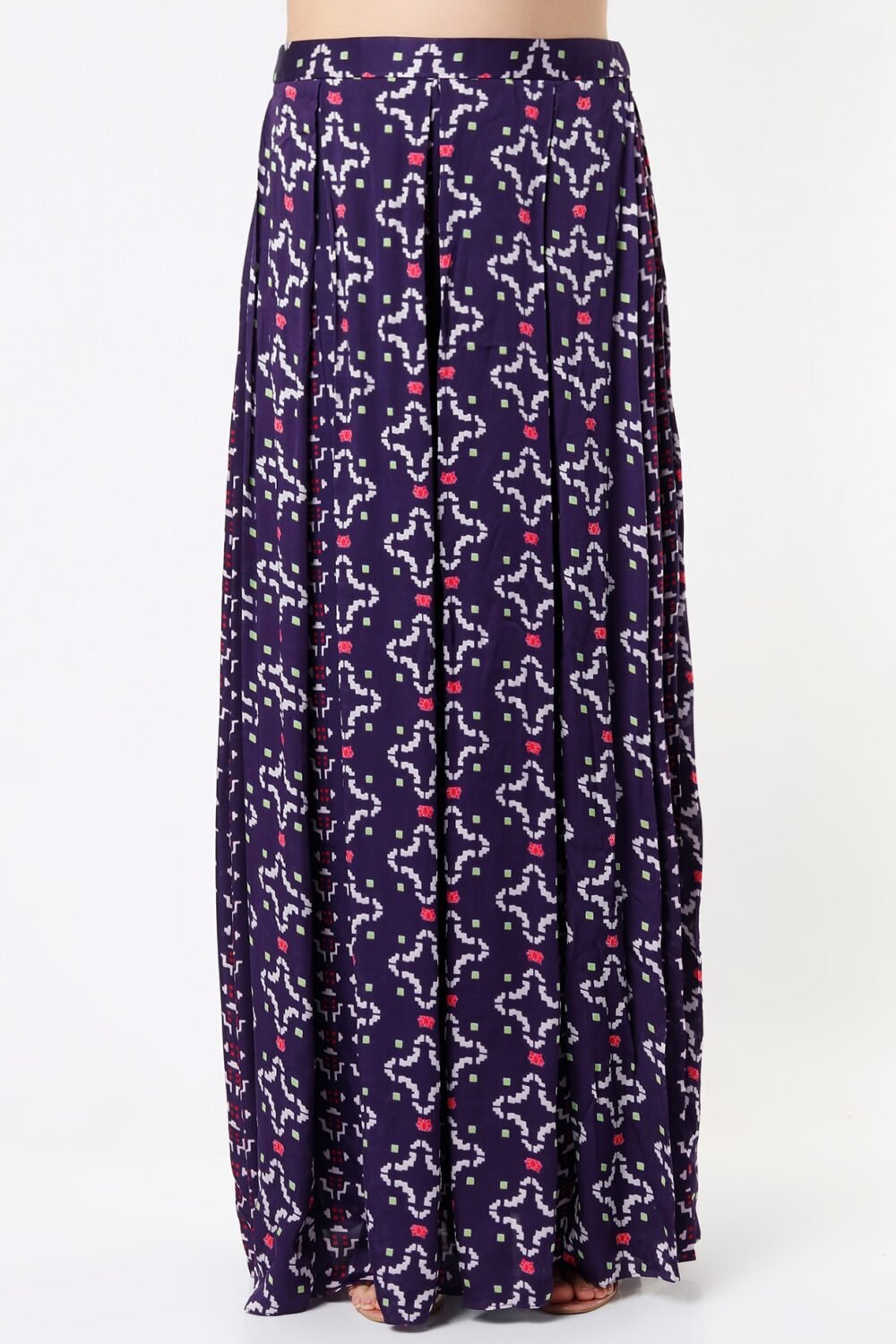 Purple Printed Pant Set POOR012235_3