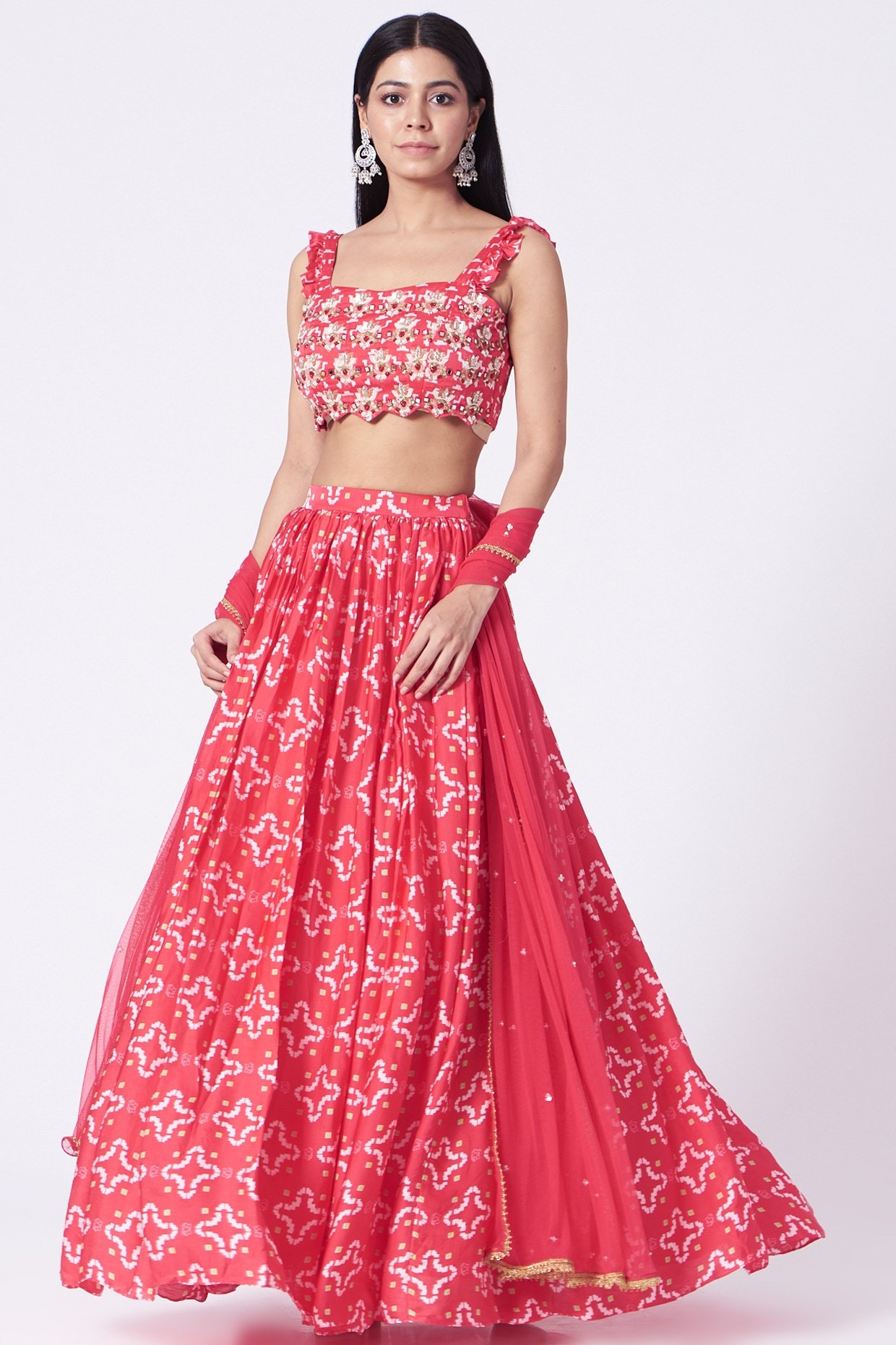 Reddish Pink Digital Printed Lehenga Set POOR072111_12