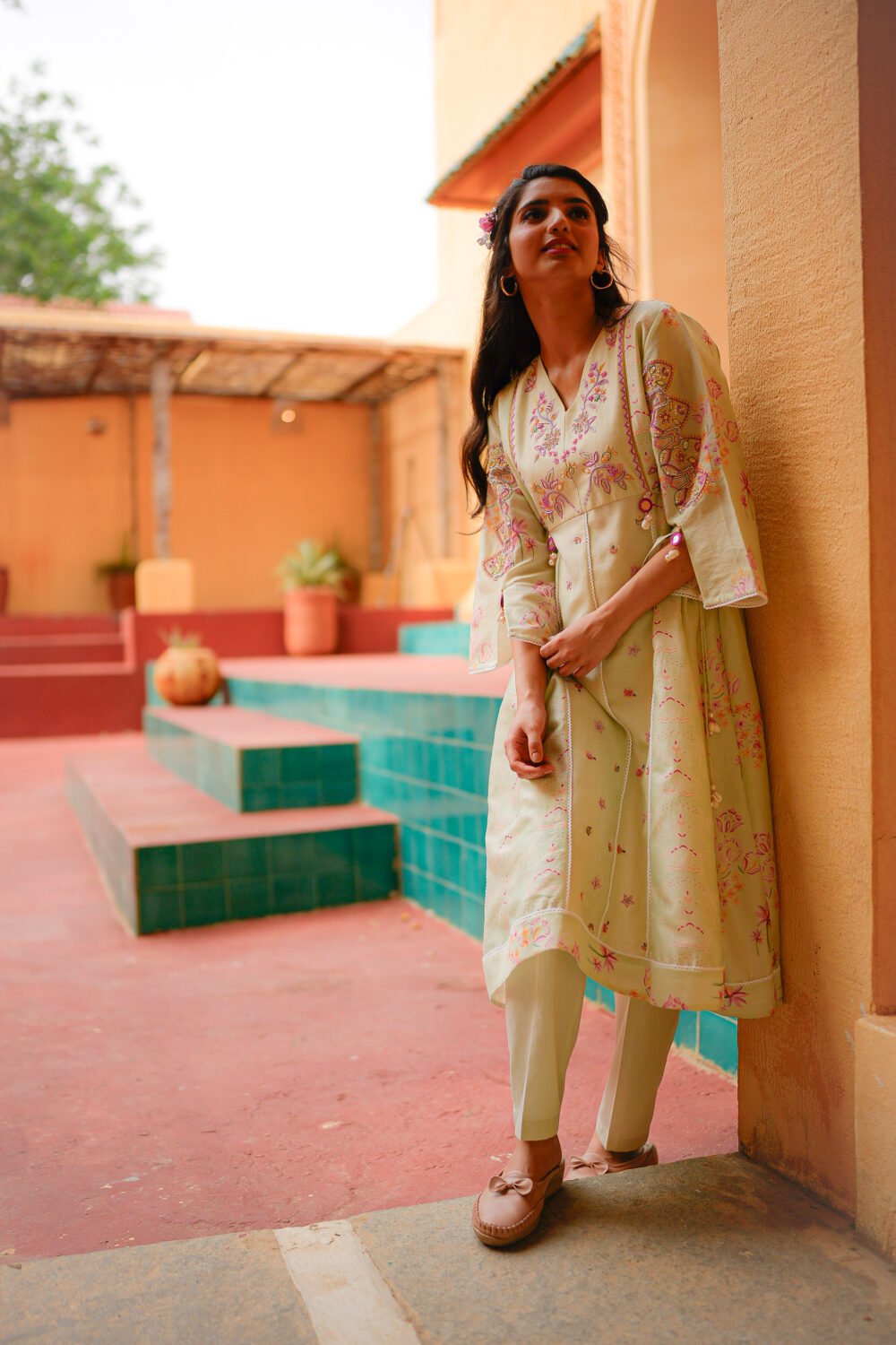 Mint Anarkali Set